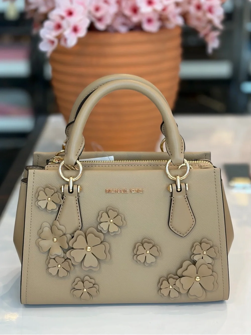 MICHAEL KORS  Marilyn Small Floral Embellished Satchel